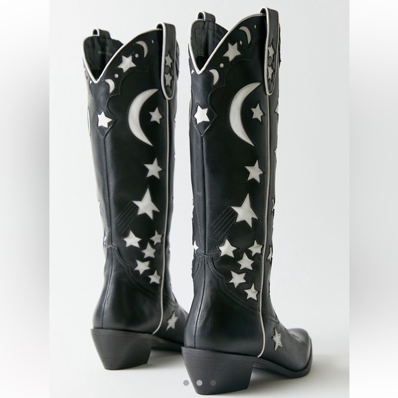 Stars And Moon Tall Cowboy Boot Size 7 - Picture 2 of 3